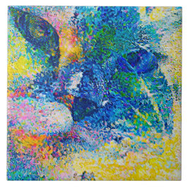 Levendige Abstracte Cat Art Print Tegeltje