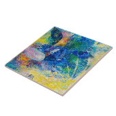 Levendige Abstracte Cat Art Print Tegeltje (Zijkant)