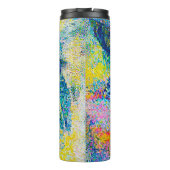 Levendige Abstracte Cat Art Print Thermosbeker (Achterkant)