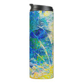 Levendige Abstracte Cat Art Print Thermosbeker (Geroteerd rechts)