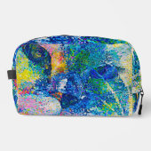 Levendige Abstracte Cat Art Print Toilettasje (Voorkant)