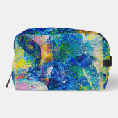 Levendige Abstracte Cat Art Print Toilettasje (Achterkant)