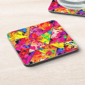 Levendige Abstracte Chaos Onthuld Design Bier Onderzetter (Linkerzijde)