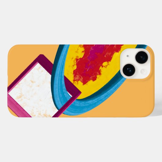 Levendige Abstracte Cosmos Ring & Square – Modern Case-Mate iPhone Case (Achterkant (horizontaal))