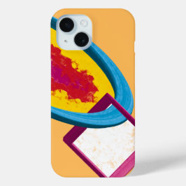 Levendige Abstracte Cosmos Ring & Square – Modern iPhone 15 Case
