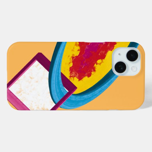 Levendige Abstracte Cosmos Ring & Square – Modern Case-Mate iPhone Case (Achterkant (horizontaal))