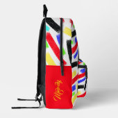 Levendige Abstracte Crayon Lines Bold Artistic Bedrukte Rugzak (Links)