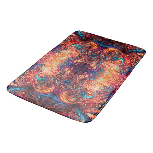 Levendige abstracte design badmat (Gekanteld)