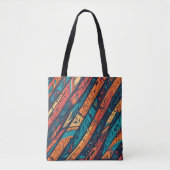 Levendige abstracte diagonale lijnen tote bag (Voorkant)