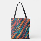 Levendige abstracte diagonale lijnen tote bag (Achterkant)