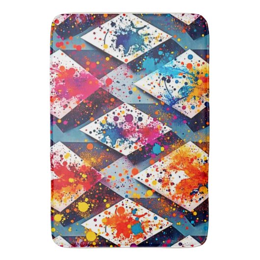 Levendige Abstracte diamantpatronen Badmat (Voorkant Verticaal)