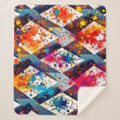 Levendige Abstracte diamantpatronen Sherpa Deken (Voorkant)