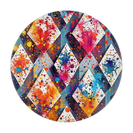 Levendige Abstracte diamantpatronen Snijplank (Voorkant)