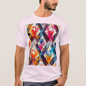 Levendige Abstracte diamantpatronen T-shirt (Voorkant)