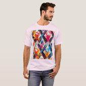 Levendige Abstracte diamantpatronen T-shirt (Voorkant volledig)