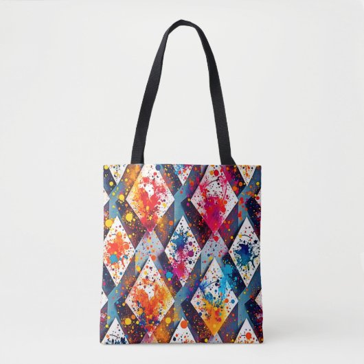 Levendige Abstracte diamantpatronen Tote Bag (Voorkant)