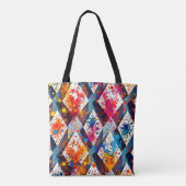 Levendige Abstracte diamantpatronen Tote Bag (Achterkant)