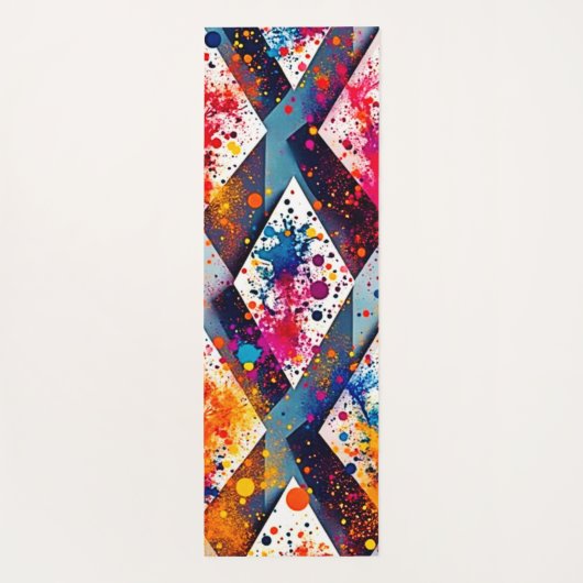 Levendige Abstracte diamantpatronen Yogamat (Achterkant)