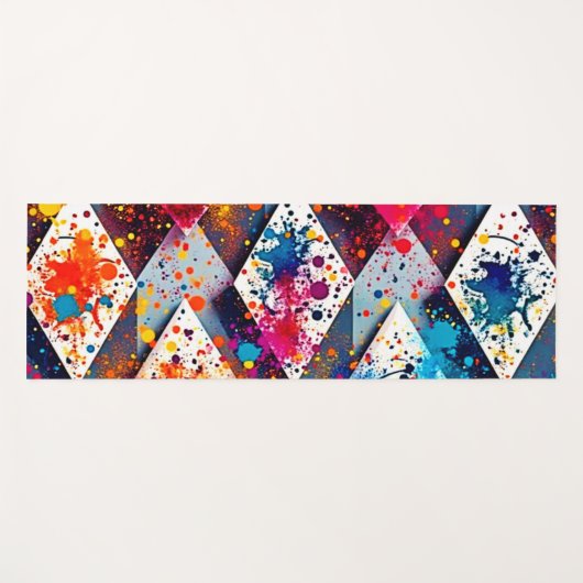 Levendige Abstracte diamantpatronen Yogamat (Voorkant (horizontaal))