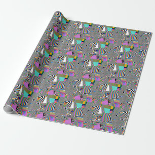 Levendige abstracte digitale effecten, kleurrijk p cadeaupapier