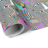 Levendige abstracte digitale effecten, kleurrijk p cadeaupapier (Rol Hoek)