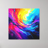 Levendige Abstracte Draaikolk Canvas Afdruk (Voorkant)