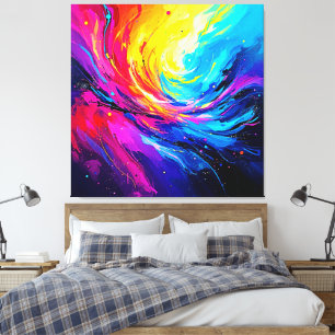 Levendige Abstracte Draaikolk Canvas Afdruk
