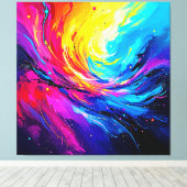 Levendige Abstracte Draaikolk Canvas Afdruk (Insitu (Houten vloer))