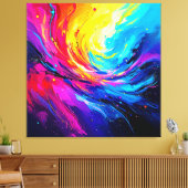 Levendige Abstracte Draaikolk Canvas Afdruk (Insitu (Woonkamer))