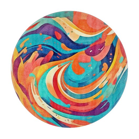Levendige Abstracte Droomlandschap Snijplank (Voorkant)