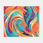 Levendige Abstracte Droomwereld Fleece Deken (Voorkant (Horizontaal))