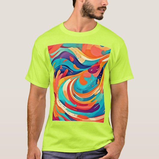 Levendige Abstracte Droomwereld T-shirt (Voorkant)