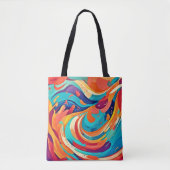 Levendige Abstracte Droomwereld Tote Bag (Voorkant)