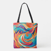Levendige Abstracte Droomwereld Tote Bag (Achterkant)
