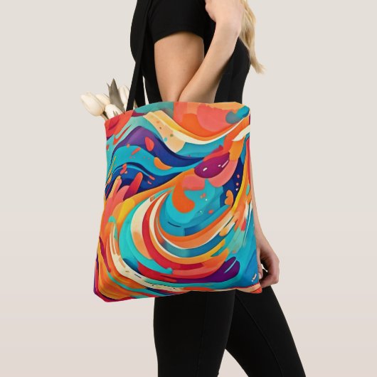 Levendige Abstracte Droomwereld Tote Bag (Dichtbij)