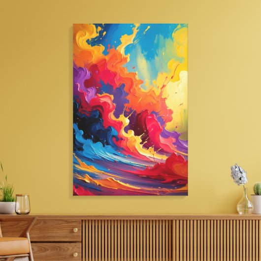 Levendige Abstracte energie - Kleurrijke Canvaspri Canvas Afdruk (Insitu (Woonkamer))