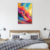 Levendige Abstracte energie - Kleurrijke Canvaspri Canvas Afdruk (Insitu (Slaapkamer))