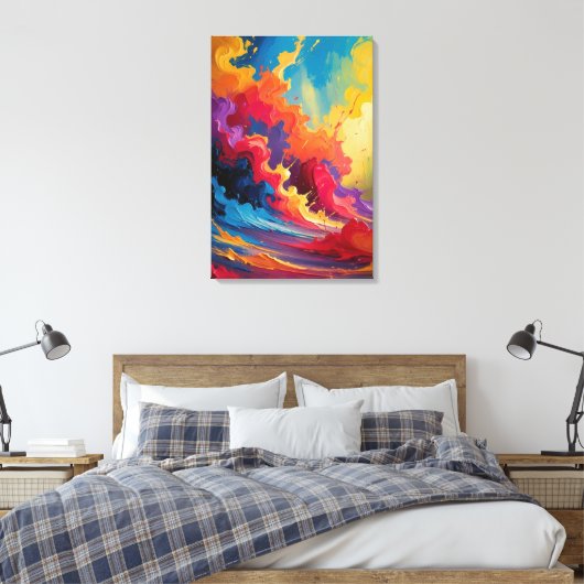Levendige Abstracte energie - Kleurrijke Canvaspri Canvas Afdruk (Insitu (Slaapkamer))