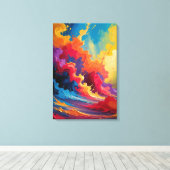 Levendige Abstracte energie - Kleurrijke Canvaspri Canvas Afdruk (Insitu (Houten vloer))
