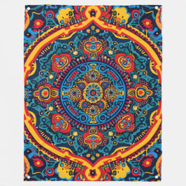 Levendige Abstracte etnische Huichol Tribal Patter Fleece Deken