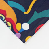 Levendige Abstracte etnische Huichol Tribal Patter Fleece Deken (Hoek)