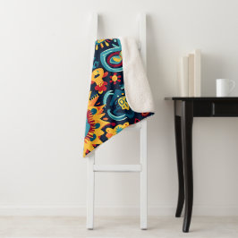 Levendige Abstracte etnische Huichol Tribal Patter Sherpa Deken