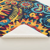 Levendige Abstracte etnische Huichol Tribal Patter Sherpa Deken (3/4)