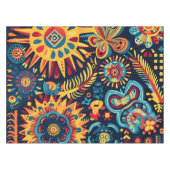Levendige Abstracte etnische Huichol Tribal Patter Tafelkleed (Voorkant (Horizontaal))