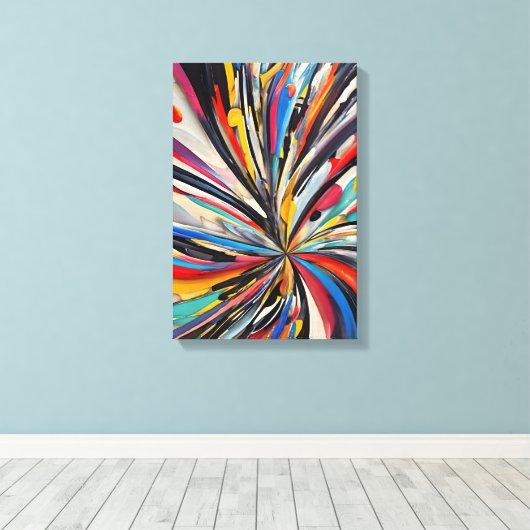Levendige Abstracte explosie Moderne kunst Canvas Afdruk (Insitu (Houten vloer))
