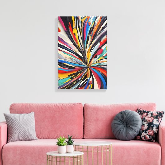 Levendige Abstracte explosie Moderne kunst Canvas Afdruk (Insitu (Woonkamer))