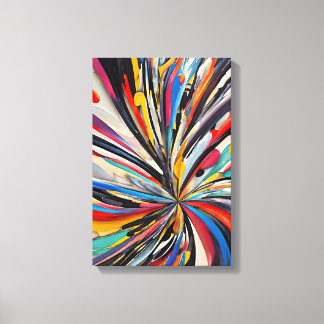 Levendige Abstracte explosie Moderne kunst Canvas Afdruk