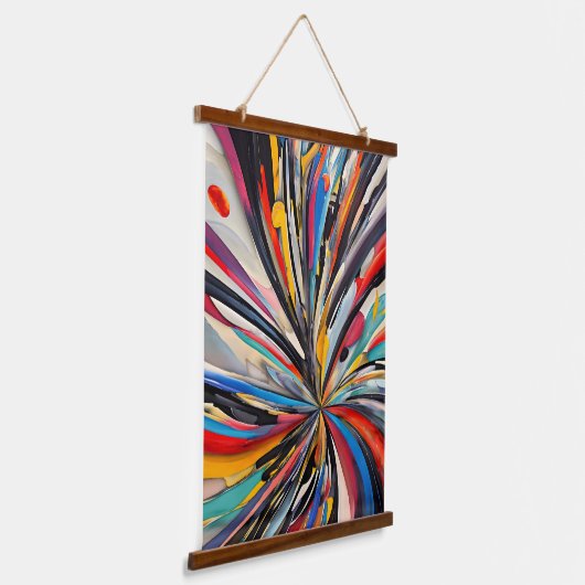 Levendige Abstracte explosie Moderne kunst Hangend Wandkleed (Gebogen)