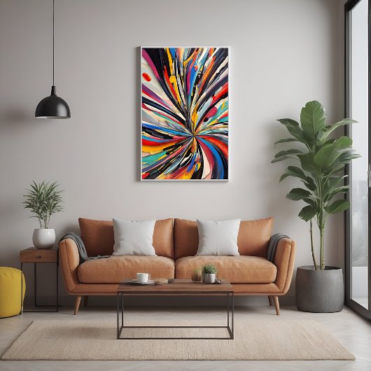 Levendige Abstracte explosie Moderne kunst Poster