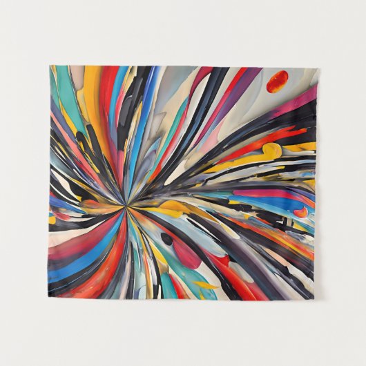 Levendige Abstracte explosie Moderne kunst Wandkleed (Voorkant (horizontaal))